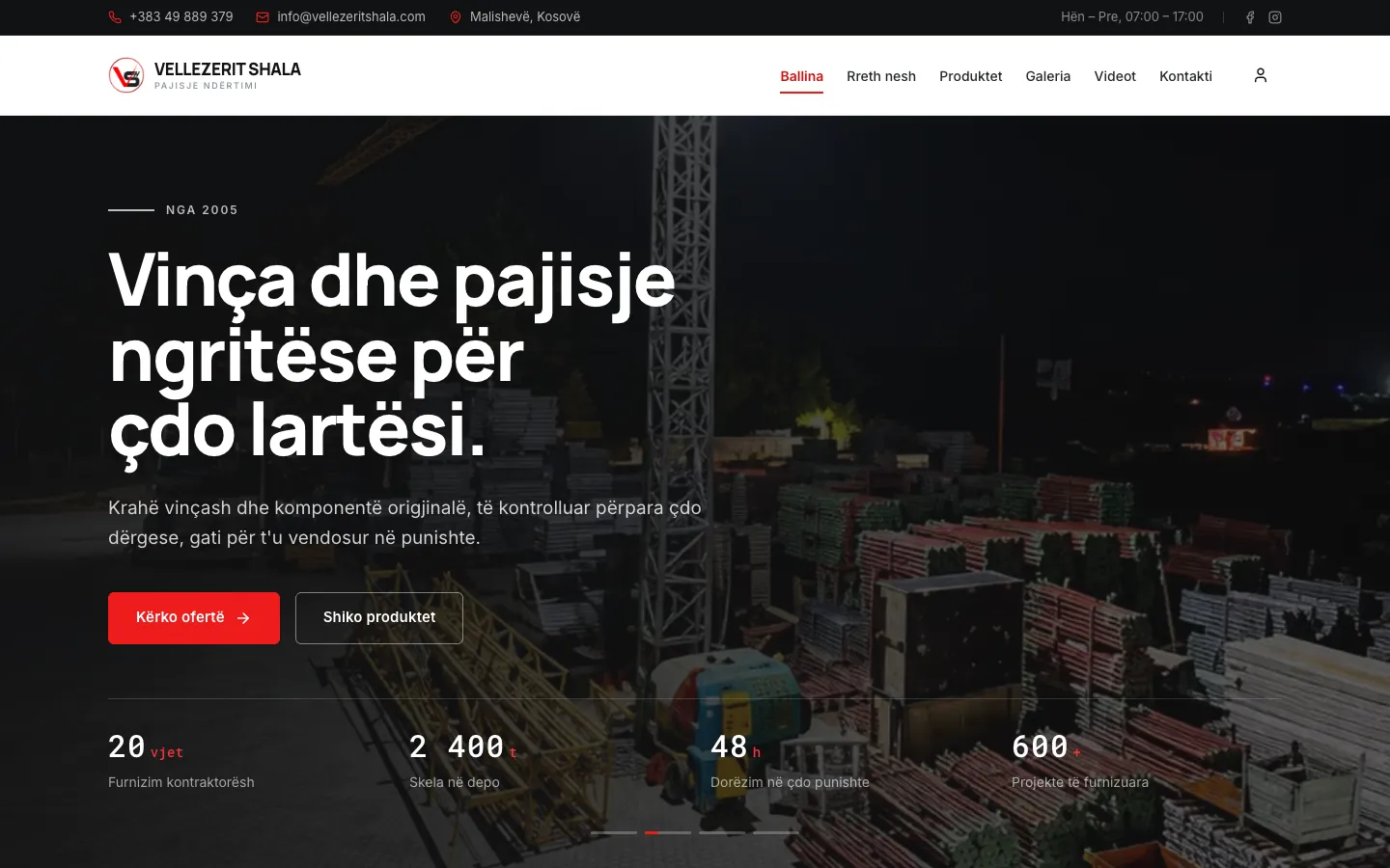 Homepage of Vellezerit Shala
